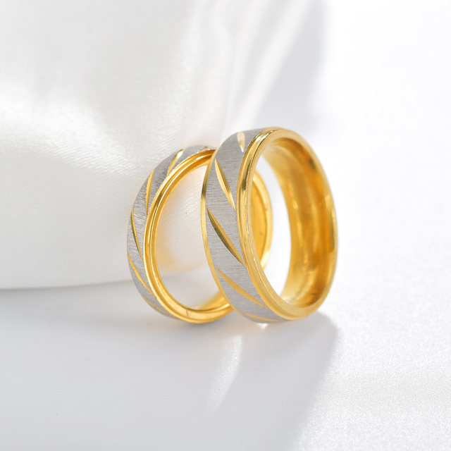 Wygrawerowane pierścienie ze stali tytanowej Acheerup dla pary - personalizowane pierścionki ślubne - Wianko - 11