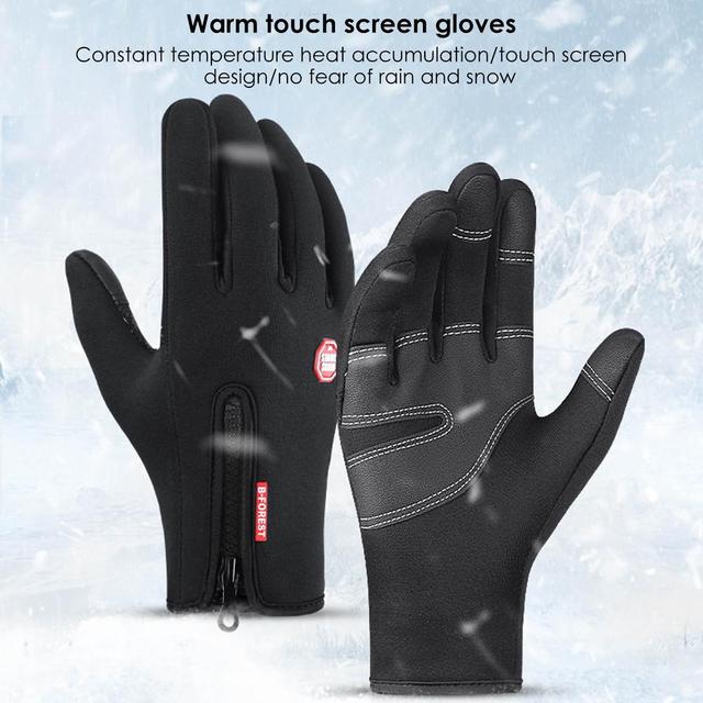 Rękawice narciarskie męskie z ekranem dotykowym, ciepłe, wodoodporne, wiatroodporne, antypoślizgowe - Wianko - 4