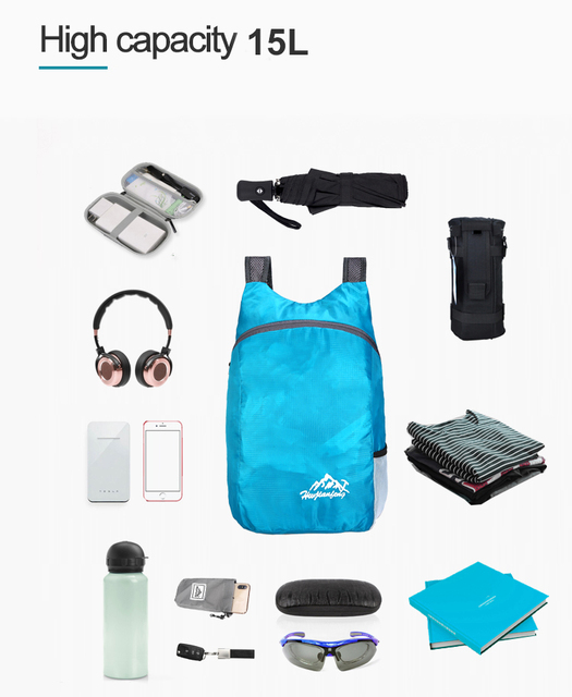 Pakowny plecak wspinaczkowy o pojemności 15L, ultralekki, wodoodporny, składany dla kobiet i mężczyzn - Wianko - 6