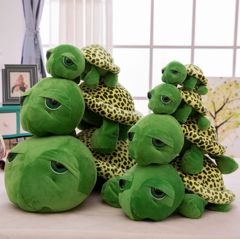 Pluszowy żółw wojskowy Śliczne Zielone Zwierzątko z duzymi miękkimi oczami -  zabawka dla dzieci - Wianko - 1