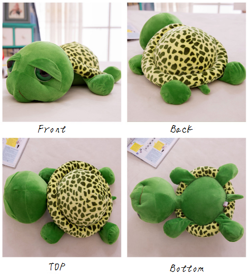 Pluszowy żółw wojskowy Śliczne Zielone Zwierzątko z duzymi miękkimi oczami -  zabawka dla dzieci - Wianko - 2