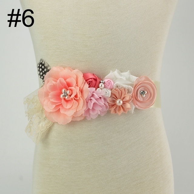 Ręcznie robione wielokątne szarfy kwiatowe dla eleganckich kobiet - wysokiej jakości pasy dekoracyjne do sukienek - Wianko - 10