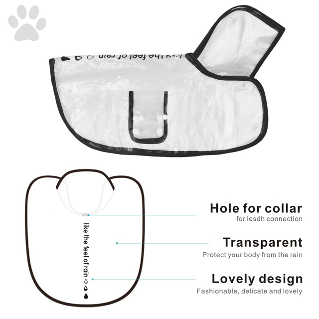 Wodoodporny płaszcz przeciwdeszczowy dla psów z kapturem przezroczysty - Wianko - 2
