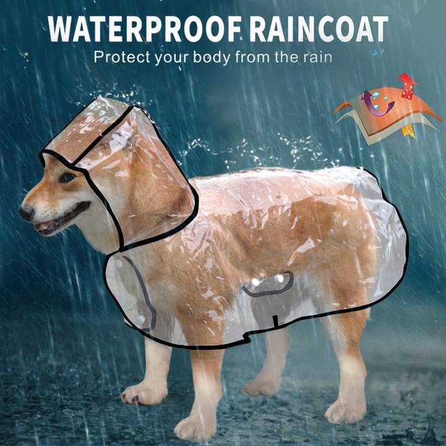 Wodoodporny płaszcz przeciwdeszczowy dla psów z kapturem przezroczysty - Wianko - 6