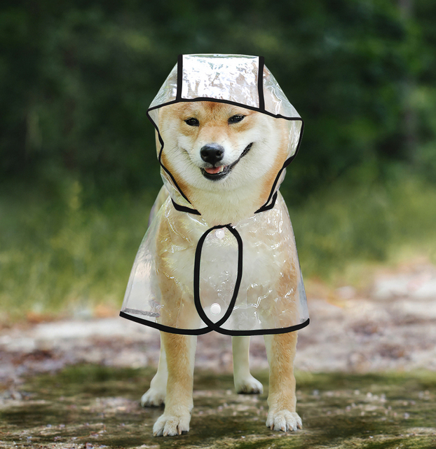 Wodoodporny płaszcz przeciwdeszczowy dla psów z kapturem przezroczysty - Wianko - 4