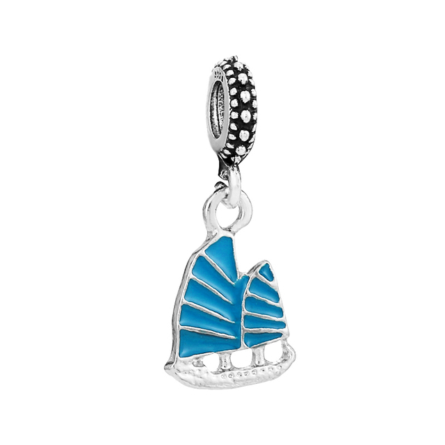 Wisiorek w stylu marynistycznym - turkusowo-niebieski, zroszona rozgwiazda, żółw, delfin - wisiorek srebrny, marki Charms, do bransoletek DIY tworzenia biżuterii - Wianko - 10