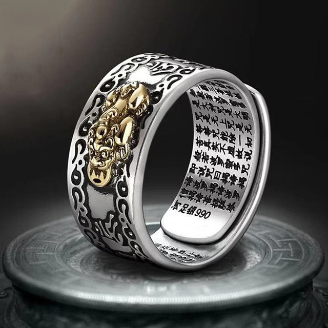Nowy pierścień biżuteryjny wealth lucky feng shui 2021 ze zdolnościami magicznymi w stylu buddyjskim - Wianko - 5