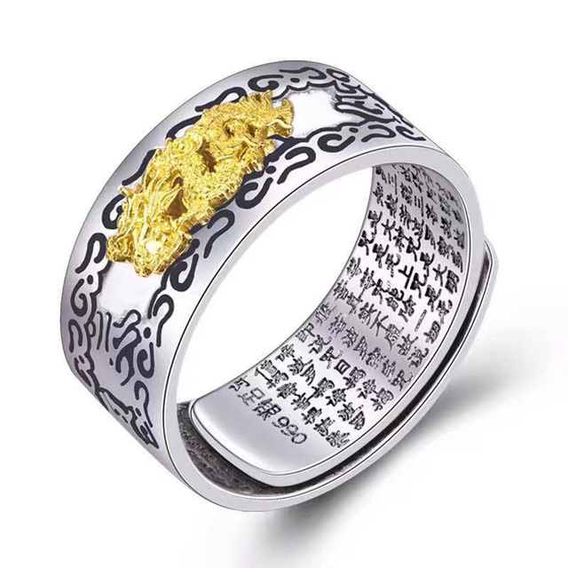 Nowy pierścień biżuteryjny wealth lucky feng shui 2021 ze zdolnościami magicznymi w stylu buddyjskim - Wianko - 4