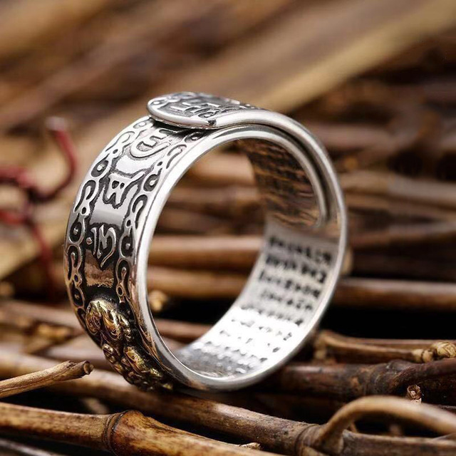 Nowy pierścień biżuteryjny wealth lucky feng shui 2021 ze zdolnościami magicznymi w stylu buddyjskim - Wianko - 1