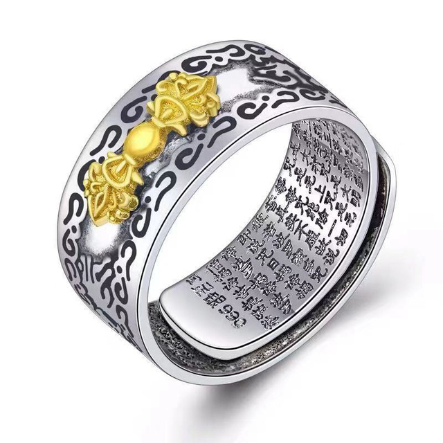 Nowy pierścień biżuteryjny wealth lucky feng shui 2021 ze zdolnościami magicznymi w stylu buddyjskim - Wianko - 6