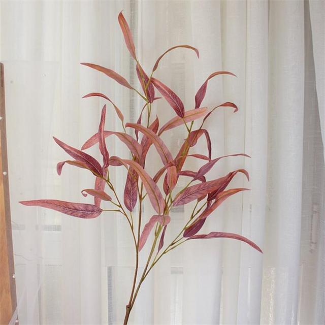 Sztuczna roślina eukaliptusa o długości 39.37 cala z fałszywą, długą łodygą, symulująca jesień, idealna do dekoracji domu i ślubu - Wianko - 6