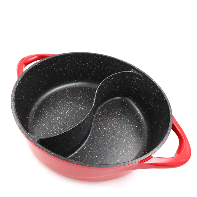 Gorący kociołek Master Star PFOA darmo, chiński samowar Hogo 2-w-1, non-stick, 28/30 cm, kuchenka indukcyjna - Wianko - 4