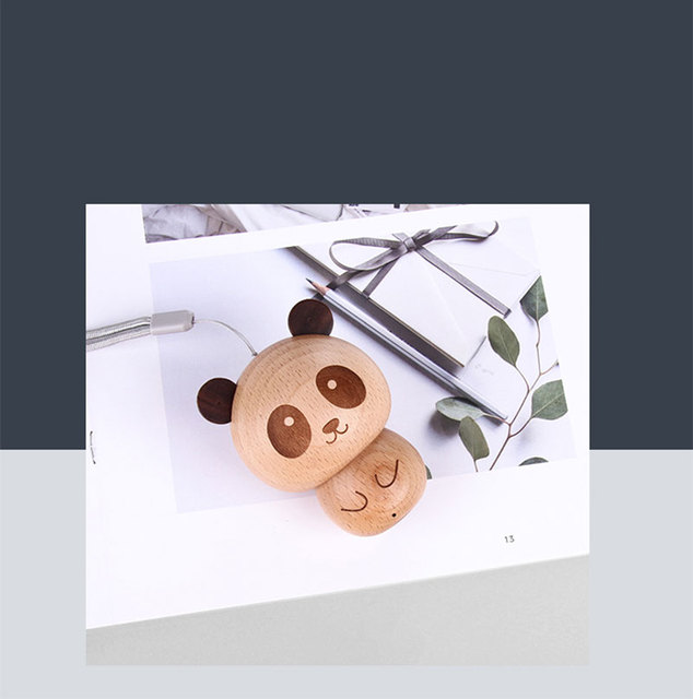 Kreskówkowy głośnik bluetooth mini w drewnianej obudowie - przenośny i kreatywny - Wianko - 3
