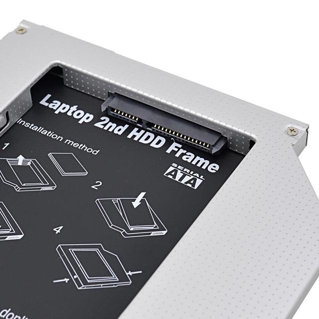 Obudowa dysku twardego Dell Latitude E6320 E6420 E6520 E6330 E6430 E6530 - Aluminium, 2. HDD Caddy 9.5mm SATA 3.0 2.5, SSD DVD, Adapter HDD - Wianko - 5