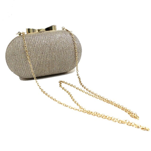 Elegancka złota wieczorowa torebka na ramię z błyszczącym metalowym łukiem dla kobiet - Wianko - 21