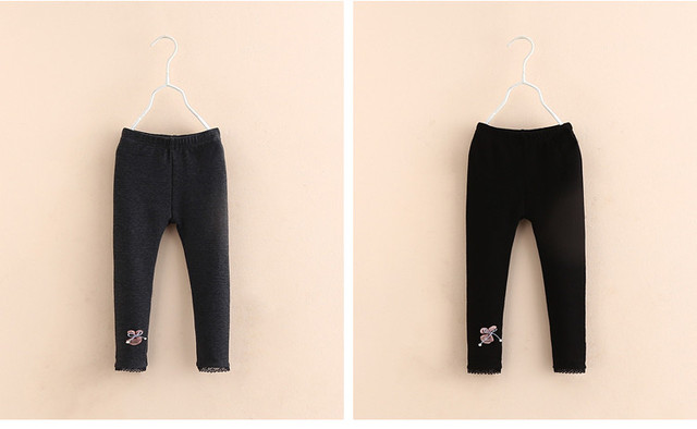 Nowość! Bawełniane długie legginsy dla dziewczynki 100-150cm w wieku 3-12 lat z koronkowymi patchworkami - jesień/wiosna 2021 - Wianko - 5