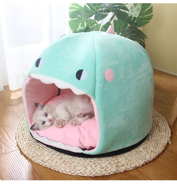 Śliczna jaskinia domowa dla kotów 2021 - leżak, namiot i poduszka w jednym - Wianko - 3