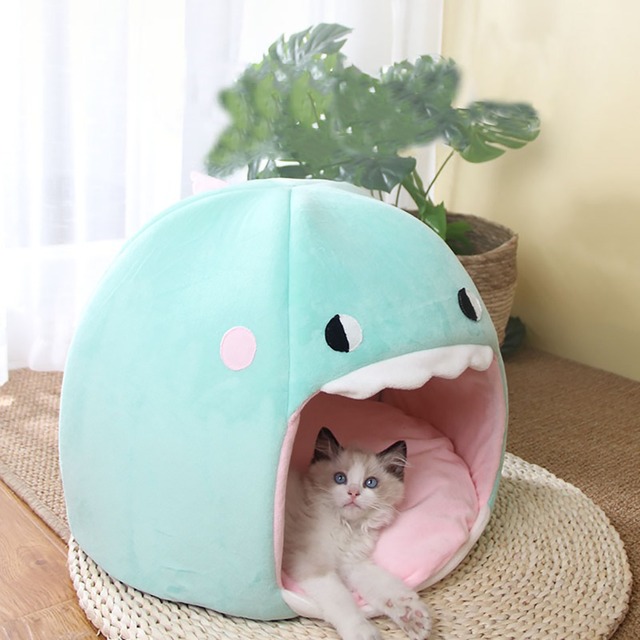 Śliczna jaskinia domowa dla kotów 2021 - leżak, namiot i poduszka w jednym - Wianko - 2