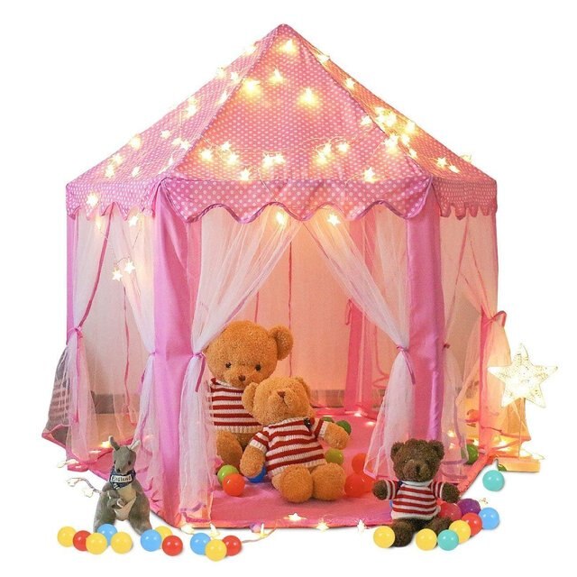 Malutki składany namiot dla dzieci w kształcie sześciokąta, wzór księżniczki zabawka domowa - Wianko - 5