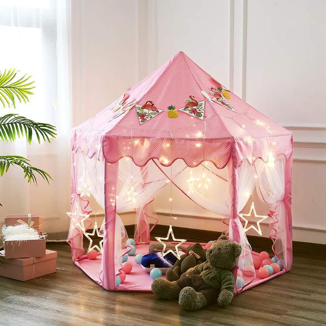 Malutki składany namiot dla dzieci w kształcie sześciokąta, wzór księżniczki zabawka domowa - Wianko - 3