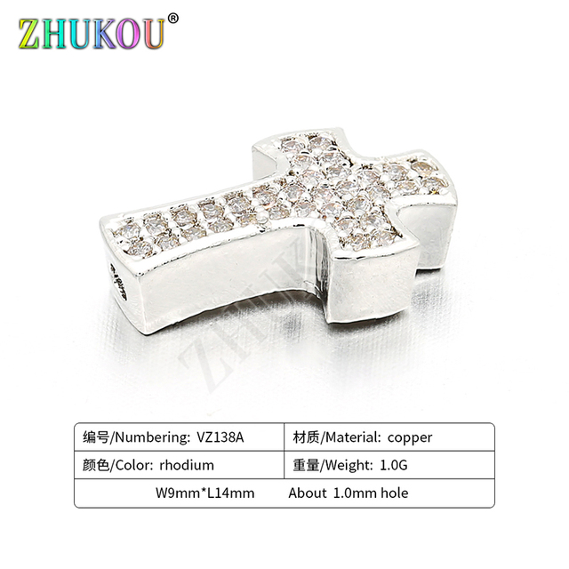 Ręcznie wykonane koraliki do biżuterii - haft krzyżykowy 9x14mm z mikrozapadkowaniem i cyrkoniami cubic zirconia, model VZ138 - Wianko - 19