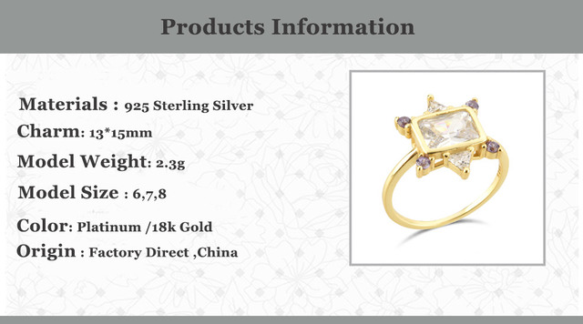 Pierścionek ANDYWEN 925 srebro złoto Rainbow z iolitem luksusowa biżuteria - Wianko - 1