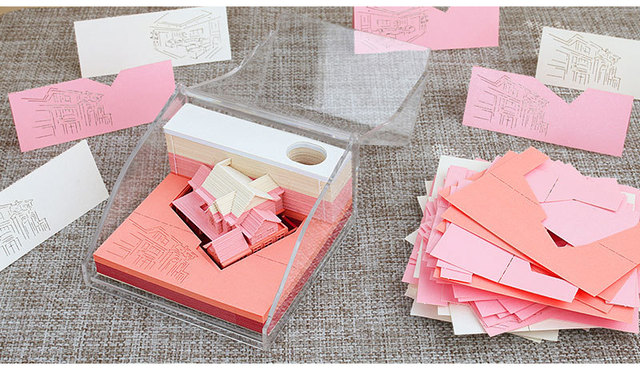 Kreatywny trójwymiarowy różowy notatnik na poddaszu – ręcznie wykonany z łzą, idealny na pamiątki i ozdoby - Wianko - 9