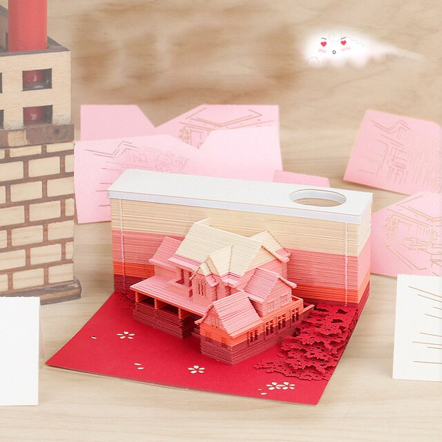 Kreatywny trójwymiarowy różowy notatnik na poddaszu – ręcznie wykonany z łzą, idealny na pamiątki i ozdoby - Wianko - 15