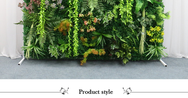 Ściana roślin 40x60cm - dekoracje świąteczne, sztuczne rośliny do hotelu, bankietów i tła DIY - Wianko - 2