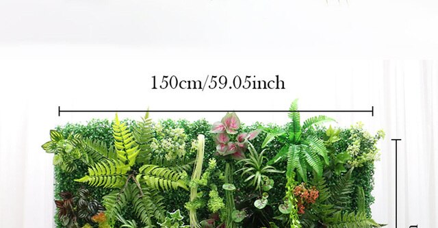 Ściana roślin 40x60cm - dekoracje świąteczne, sztuczne rośliny do hotelu, bankietów i tła DIY - Wianko - 14