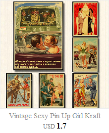Plakat Vintage Sexy Pin Up Girl z papierem pakowym Retro na piwo do baru/restauracji - Wianko - 3