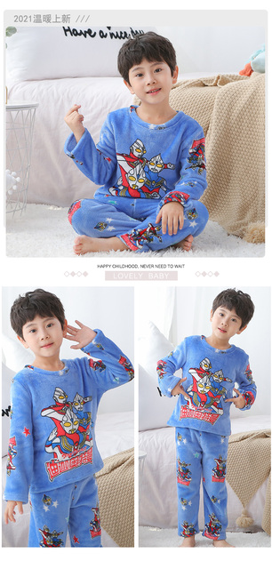 Zimowe zestawy flanelowych piżam dziecięcych dla chłopców i dziewczynek - Wianko - 28