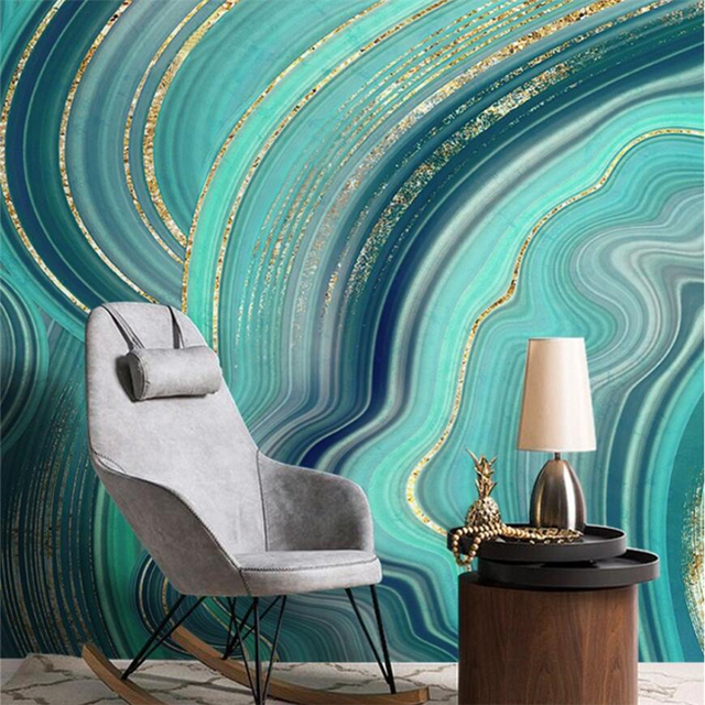 Tapeta mural personalizowana z abstrakcyjnym, nordyckim wzorem artystycznym - luksusowe pokrycie ściany do salonu i telewizora - Wianko - 6