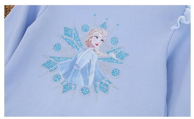 Śliczna sukienka Disney Elsa dla dziewczynek z nadrukiem, długi rękaw, bawełniana, idealna na wiosnę i jesień, w stylu Frozen - Wianko - 12