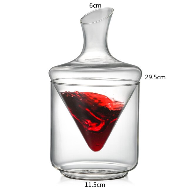 Karafka do wina 1000ml z kryształowego szkła z zestawem akcesoriów barowych - Wianko - 6