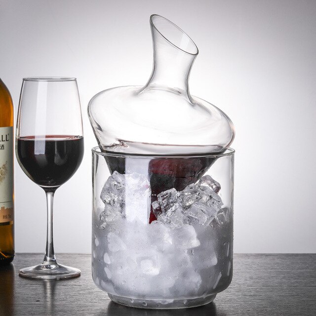 Karafka do wina 1000ml z kryształowego szkła z zestawem akcesoriów barowych - Wianko - 3