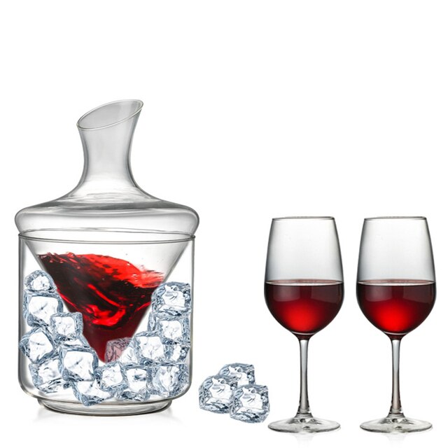 Karafka do wina 1000ml z kryształowego szkła z zestawem akcesoriów barowych - Wianko - 1