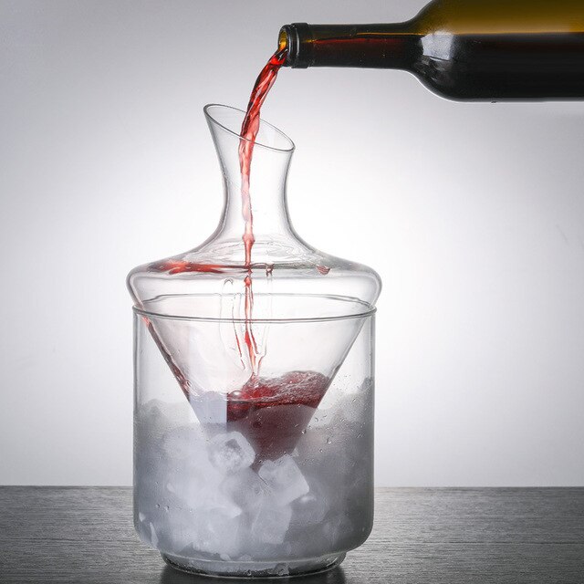 Karafka do wina 1000ml z kryształowego szkła z zestawem akcesoriów barowych - Wianko - 2