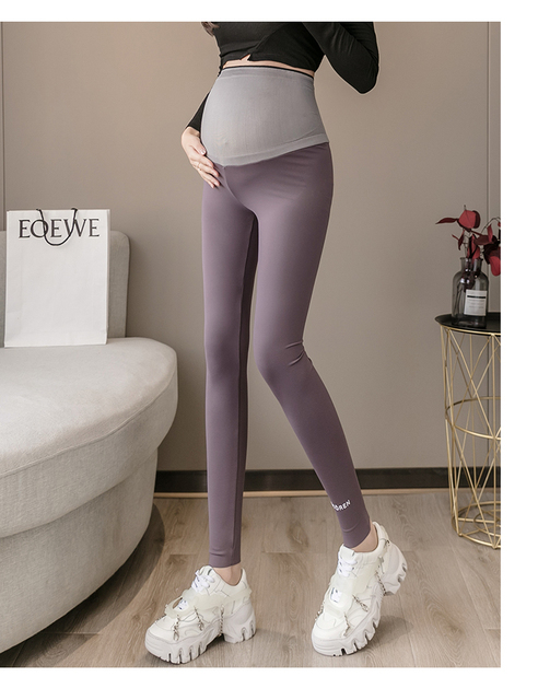 Podnoszenie brzucha talia brzuch bawełna legginsy ciążowe wiosna na co dzień spodnie obcisłe odzież dla ciężarnych kobiet jesień ciąża - Wianko - 20