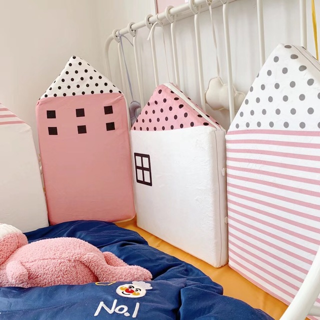 4 sztuki czerwonych zderzaków dla łóżka dziecięcego - mały dom, dekoracja sypialni dla dzieci i młodzieży - Wianko - 10