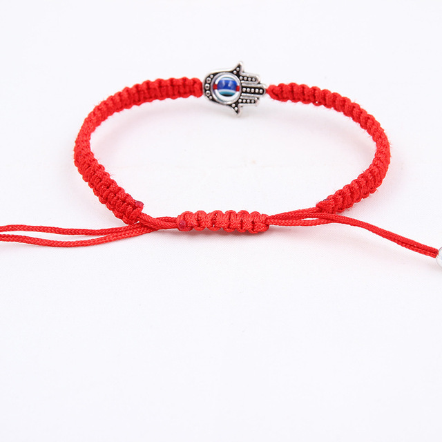 Hamsa czerwony sznurek z niebieskimi tureckimi bransoletkami Evil Eye dla kobiet, handmade szczęście Fatima przyjaźń biżuteria Amulet - Wianko - 2