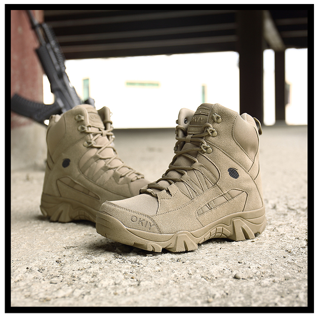 Męskie buty wojskowe bojowe w stylu motocyklowym, botki taktyczne, duże rozmiary 39-46 - Wianko - 9