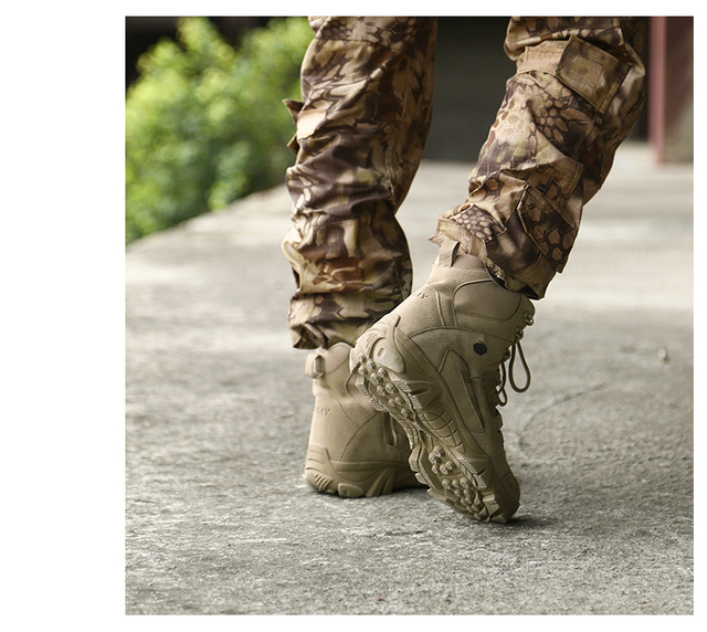 Męskie buty wojskowe bojowe w stylu motocyklowym, botki taktyczne, duże rozmiary 39-46 - Wianko - 11