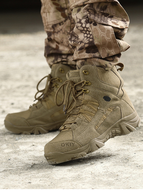 Męskie buty wojskowe bojowe w stylu motocyklowym, botki taktyczne, duże rozmiary 39-46 - Wianko - 19