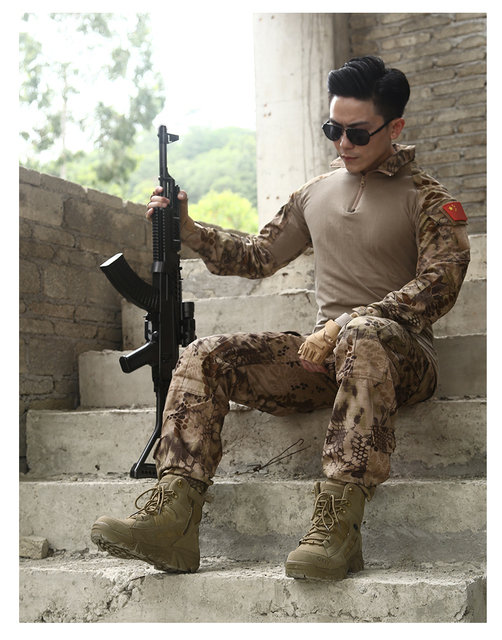 Męskie buty wojskowe bojowe w stylu motocyklowym, botki taktyczne, duże rozmiary 39-46 - Wianko - 23