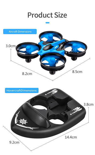 Zdalnie sterowany Quadcopter helikopter Dron w kilku trybach - woda, na ziemi i w powietrzu. RC Dron zabawka dla dorosłych i dzieci. Jeden klawisz powrotu - Wianko - 18