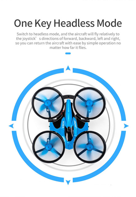 Zdalnie sterowany Quadcopter helikopter Dron w kilku trybach - woda, na ziemi i w powietrzu. RC Dron zabawka dla dorosłych i dzieci. Jeden klawisz powrotu - Wianko - 10