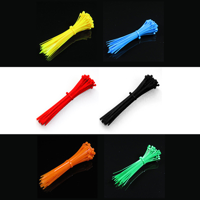 Opaski zaciskowe do kabli - nylonowe, 100 sztuk, 6 kolorów, 2.5mm x 100mm, wysoka jakość - Wianko - 2