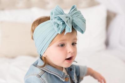 Oversize Bow Baby - szeroki pałąk z miękkim jedwabnym kwiatem dla dziewczynki - Turban Newborn Headwrap - Wianko - 7