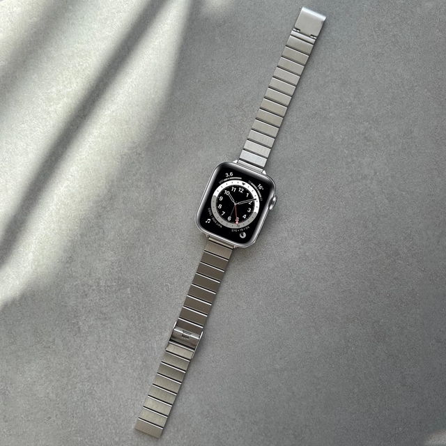 Pasek do zegarka Apple Watch 7 - 41mm/45mm - Slim metalowy Link bransoletka - iWatch 6 SE 5 4 3 - 40mm/44mm/38mm/42mm - koreański dla kobiet - Wianko - 2